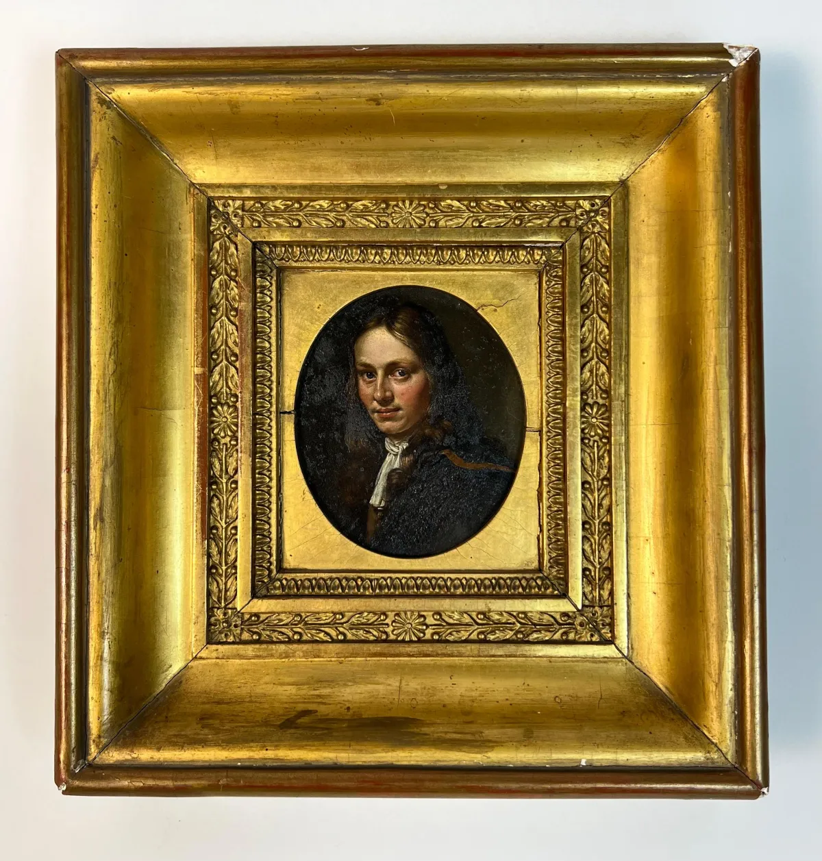 Antique gilt-framed portrait — fine art auction Palm Beach