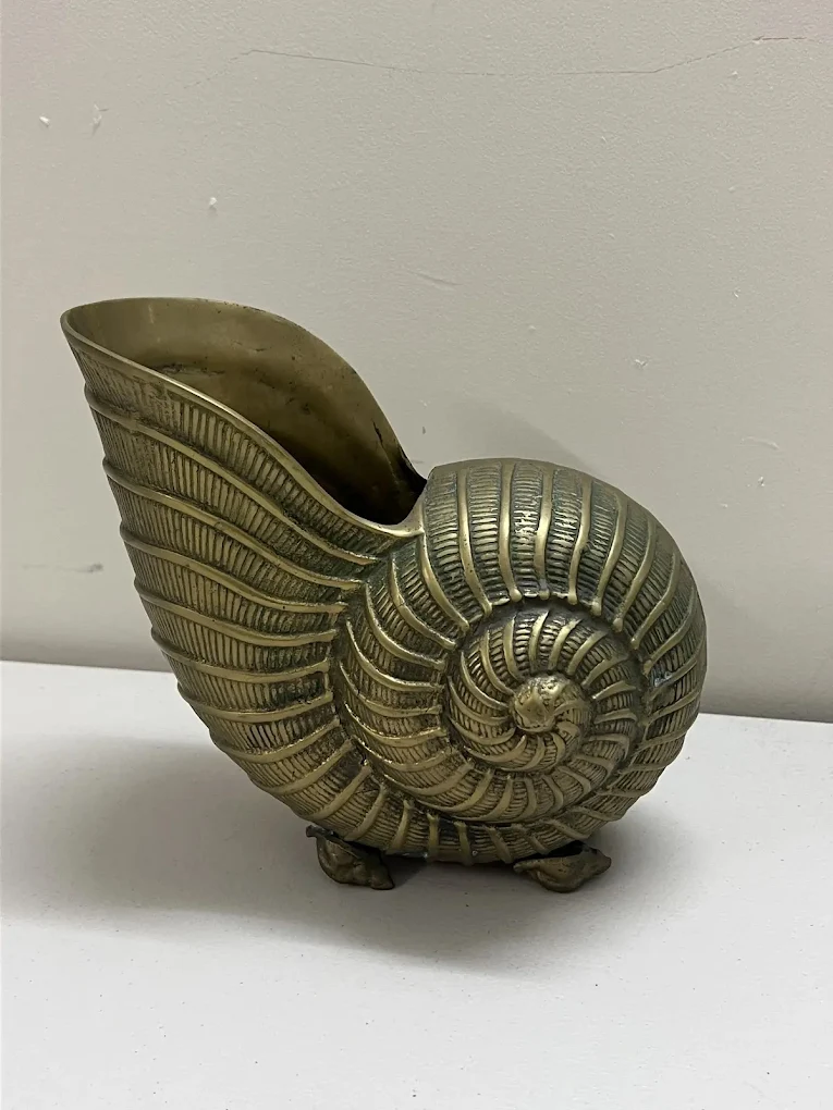 Brass nautilus shell — estate liquidation buyout, Palm Beach