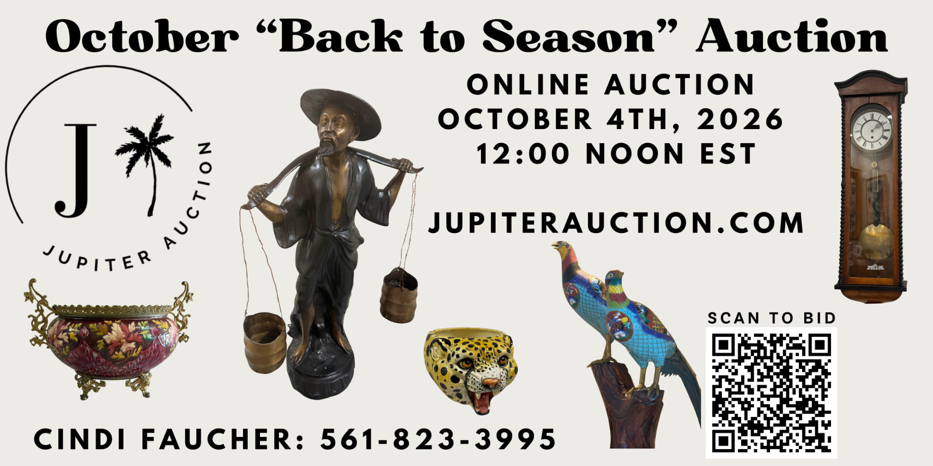 October Back to Season Auction — online auction October 4th, 2026 at 12 noon EST by Jupiter Auction